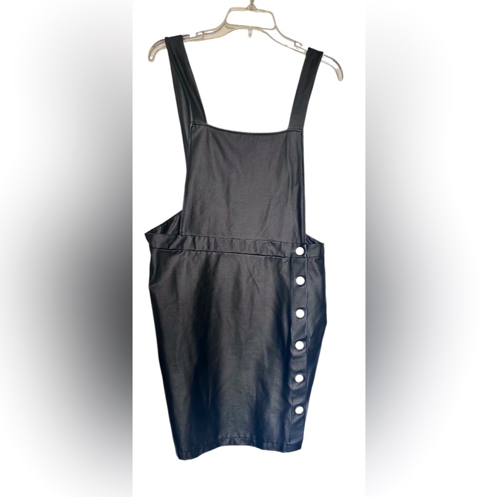 NWT Women’s Size Large Vegan Leather Coverall Dress